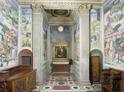 Interior of the Chapel with Frescos by Benozzo Gozzoli c.1460 by Michelozzo di Bartolommeo